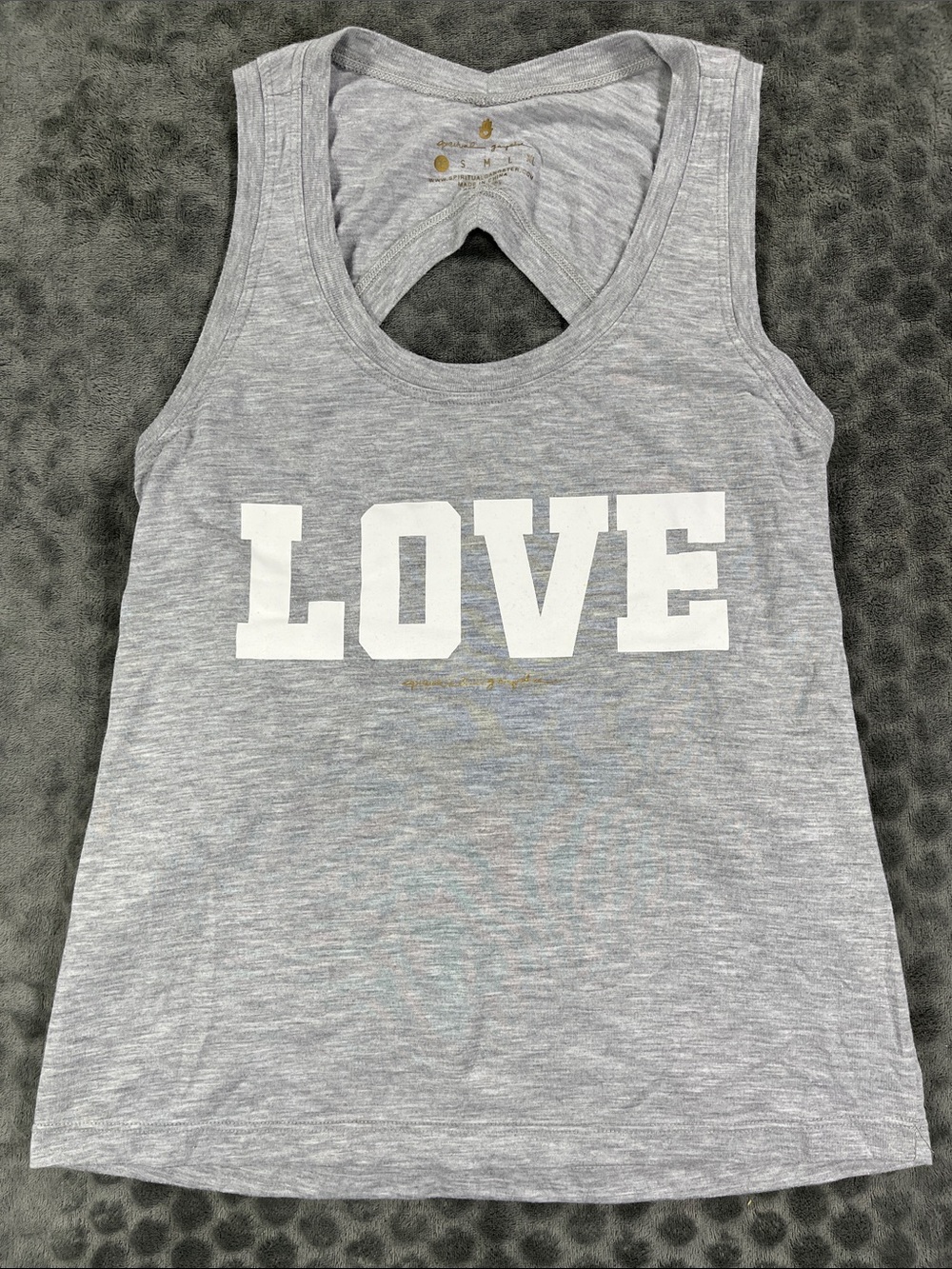 Spiritual Gangster Love Riley Namaste Dry Gray Racerback Tank top
